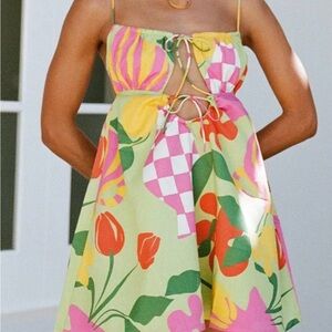 Vibrant Multicolor Strappy Mini Dress